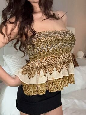 🌟 Bebe Ruffle Tube Top Y2K 🌟